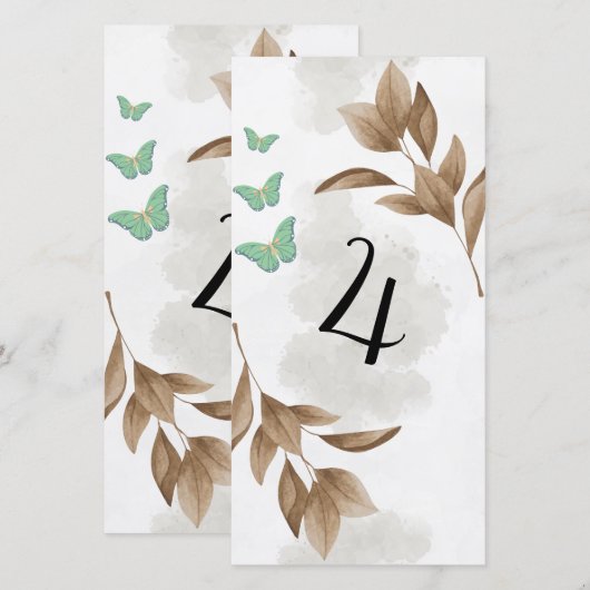 Dustoegroen leder en vlinder zonder kaart (Voorkant / Achterkant)