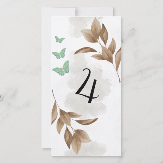 Dustoegroen leder en vlinder zonder kaart (Achterkant)