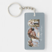Dustoerblauwe boog met multi-foto trouwcadeaudecor sleutelhanger (Voorkant)