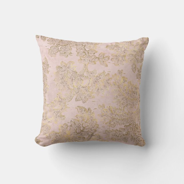  DUSTRIE PINK GOLD FLORAL CUSHY KUSSEN (Voorkant)