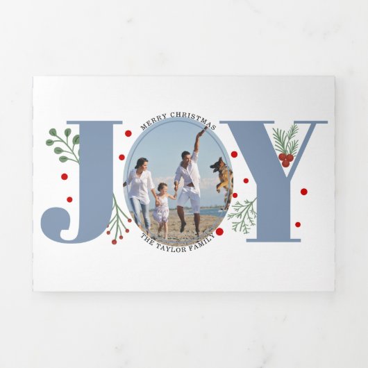 Dustroomblauwe foto van de kerstvakantie met besse drieluik wenskaart (Cover)