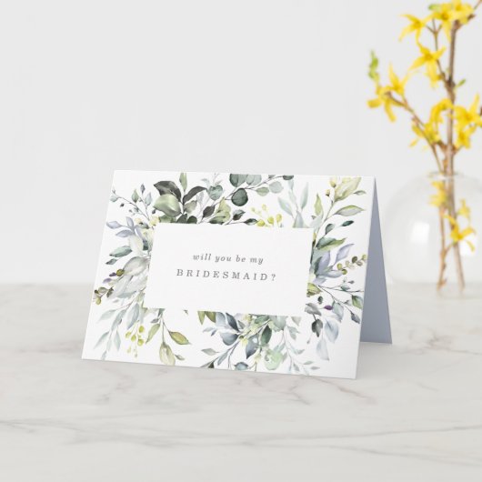 Dustroze Florals Bridesmaid-kaartje Kaart (Gele Bloem)