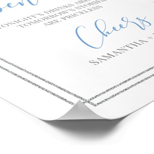 Dustu blue floral Silver geometrisch open staaftek Poster (Hoek)