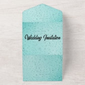 Dusty Abstract Zwart Script Bruiloft All In One Uitnodiging (Buitenkant)
