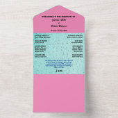 Dusty Abstract Zwart Script Bruiloft All In One Uitnodiging (Binnen)