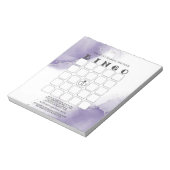 Dusty Amethyst Marble Vrijgezellenfeest Bingo Notitieblok (Linkerzijde)
