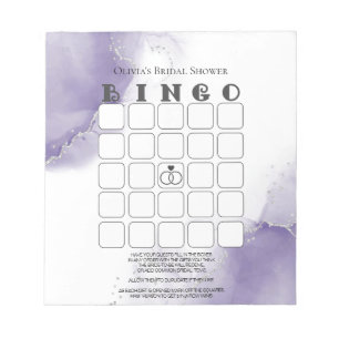 Dusty Amethyst Marble Vrijgezellenfeest Bingo Notitieblok