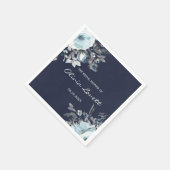 Dusty and Navy Blue Botanical Floral Vrijgezellenf Servet (Hoek)