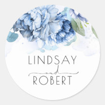 Dusty and Navy Blue Floral Wedding