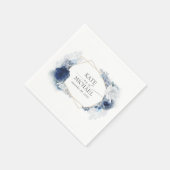 Dusty and Navy Blue Floral Wedding Servet (Hoek)