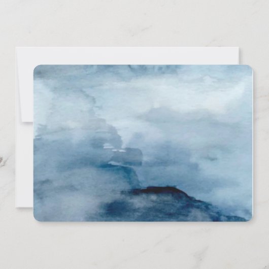 Dusty and Navy Blue Peony Rehearsal Dinner Kaart (Achterkant)