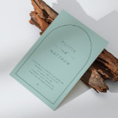 Dusty Aqua Arch Wedding | Nautische foto + QR-code Kaart