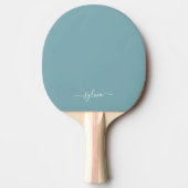 Dusty Aqua Modern Girly Monogram Naam Tafeltennisbatje (Voorkant)