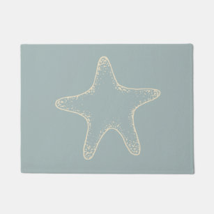 Dusty Aqua Starfish Doormat Deurmat