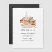 Dusty Autumn Shrine Bohemian Wedding Save the Date (Voorkant / Achterkant)