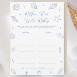 Dusty Beach Baby shower Guess The Age Game Kaart