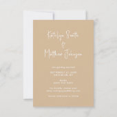 Dusty Beige Fun Script Modern Photo Weddenschap Save The Date (Achterkant)