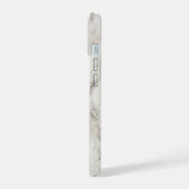 Dusty black and white marble glitter personalized  iPhone 15 case (Linkerkant)