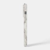 Dusty black and white marble glitter personalized  iPhone hoesje (Linkerkant)