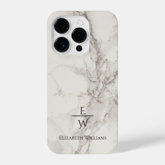 Dusty black and white marble glitter personalized  iPhone 14 plus hoesje