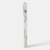 Dusty black and white marble glitter personalized iPhone hoesje (Linkerkant)
