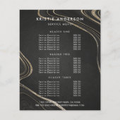 Dusty Black Gold Fluid Pattern Pricing & Services Flyer (Voorkant)
