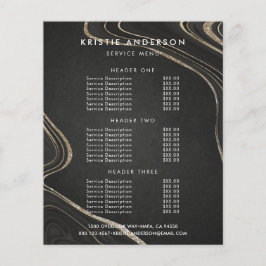 Dusty Black Gold Fluid Pattern Pricing & Services Flyer