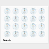 Dusty blauw Baby shower dank je sticker voor jonge (Vel)