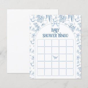 Dusty Blauw  Bloemen Baby shower Bingo Spel