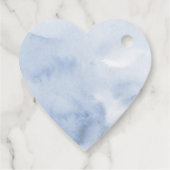 Dusty Blauw Bloemen Groen Liefde Hart Bruiloft Bedankjes Labels (Achterkant)