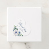 Dusty Blauw Bloemen Groen Liefde Hart Bruiloft Bedankjes Labels (In situ)