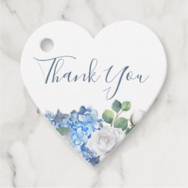 Dusty Blauw Bloemen Groen Liefde Hart Bruiloft Bedankjes Labels