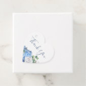 Dusty Blauw Bloemen Groen Liefde Hart Bruiloft Bedankjes Labels (In situ)