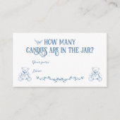 Dusty Blauw  Bloemen Verpleegkundige Baby shower S Informatiekaartje (Voorkant)