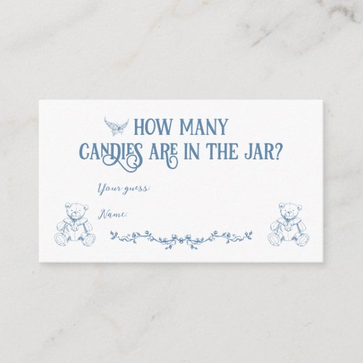 Dusty Blauw  Bloemen Verpleegkundige Baby shower S Informatiekaartje (Voorkant)