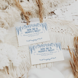 Dusty Blauw  Bloemen Verpleegkundige Baby shower S Informatiekaartje