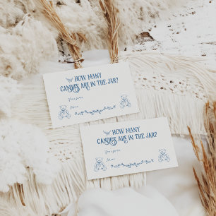 Dusty Blauw  Bloemen Verpleegkundige Baby shower S Informatiekaartje