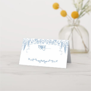 Dusty Blauw Bloemen Verpleegkundige Baby shower S Plaatskaartje