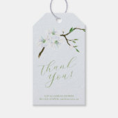 Dusty blauw bloemenvlees vrijgezellenfeest dank je cadeaulabel (Voorkant)