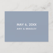 Dusty Blauw Casual Handschrift Bruiloft Details Informatiekaartje (Achterkant)