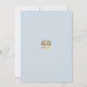 Dusty Blauw Dubbel Geluk Chinees Koreaans Huwelijk Kaart (Achterkant)