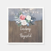 Dusty Blauw en Blush Rustiek Land Bruiloft Servet (Voorkant)