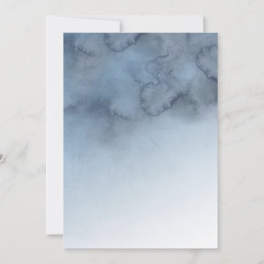 Dusty Blauw en Goud Elegant Verjaardagsfeest Kaart (Achterkant)