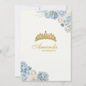 Dusty Blauw en Goud Koninklijke Kroon Mexicaanse P Kaart (Achterkant)