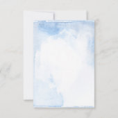 Dusty Blauw en Roze Rozenkwarts Bruiloft RSVP (Achterkant)