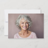 Dusty Blauw en Wit Bloemen Foto Memorial Bedankkaart (Achterkant)