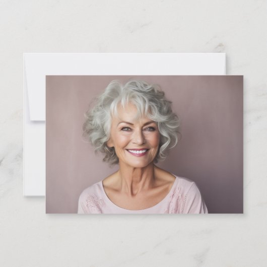 Dusty Blauw en Wit Bloemen Foto Memorial Bedankkaart (Achterkant)