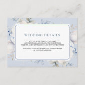 Dusty Blauw en Wit Bloemen Trouwdetails Informatiekaartje (Voorkant)