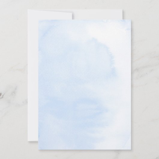 Dusty Blauw en Wit Bloemen Verjaardagsfeest Kaart (Achterkant)