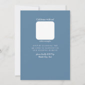 Dusty Blauw en Wit Elegante Huwelijksuitnodiging Kaart (Achterkant)
